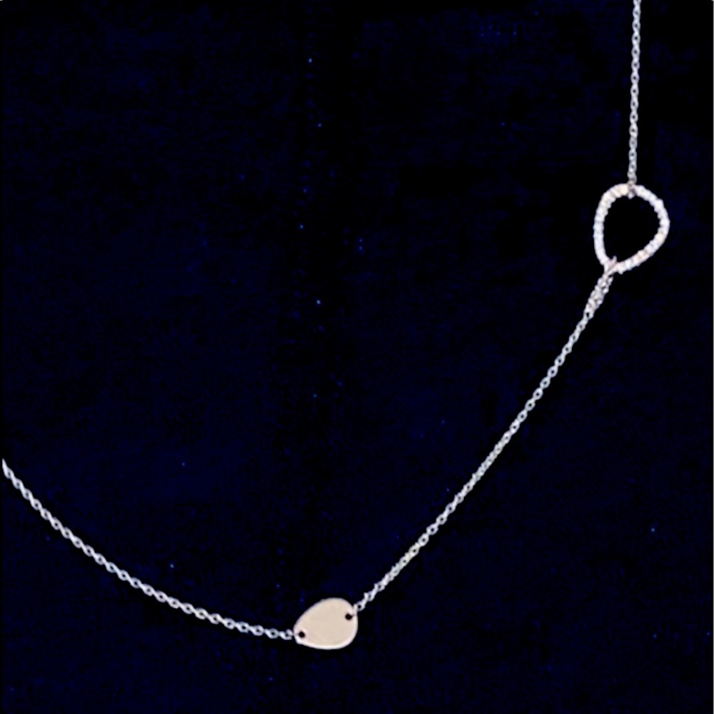 ❤️💯✅ 🆕925 STERLING SILVER TEARDROP CZ NECKLACE - Picture 2 of 5